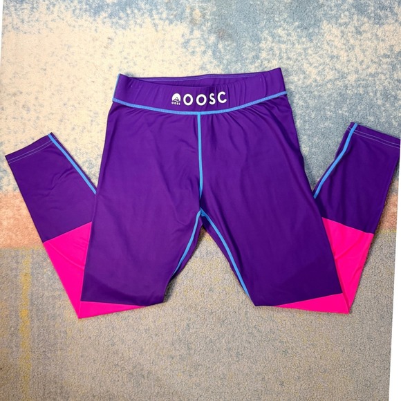 OOSC Womens Base Layer Colorblock‎ Leggings Athletic Pants Size L Skiing Workout - Picture 13 of 13